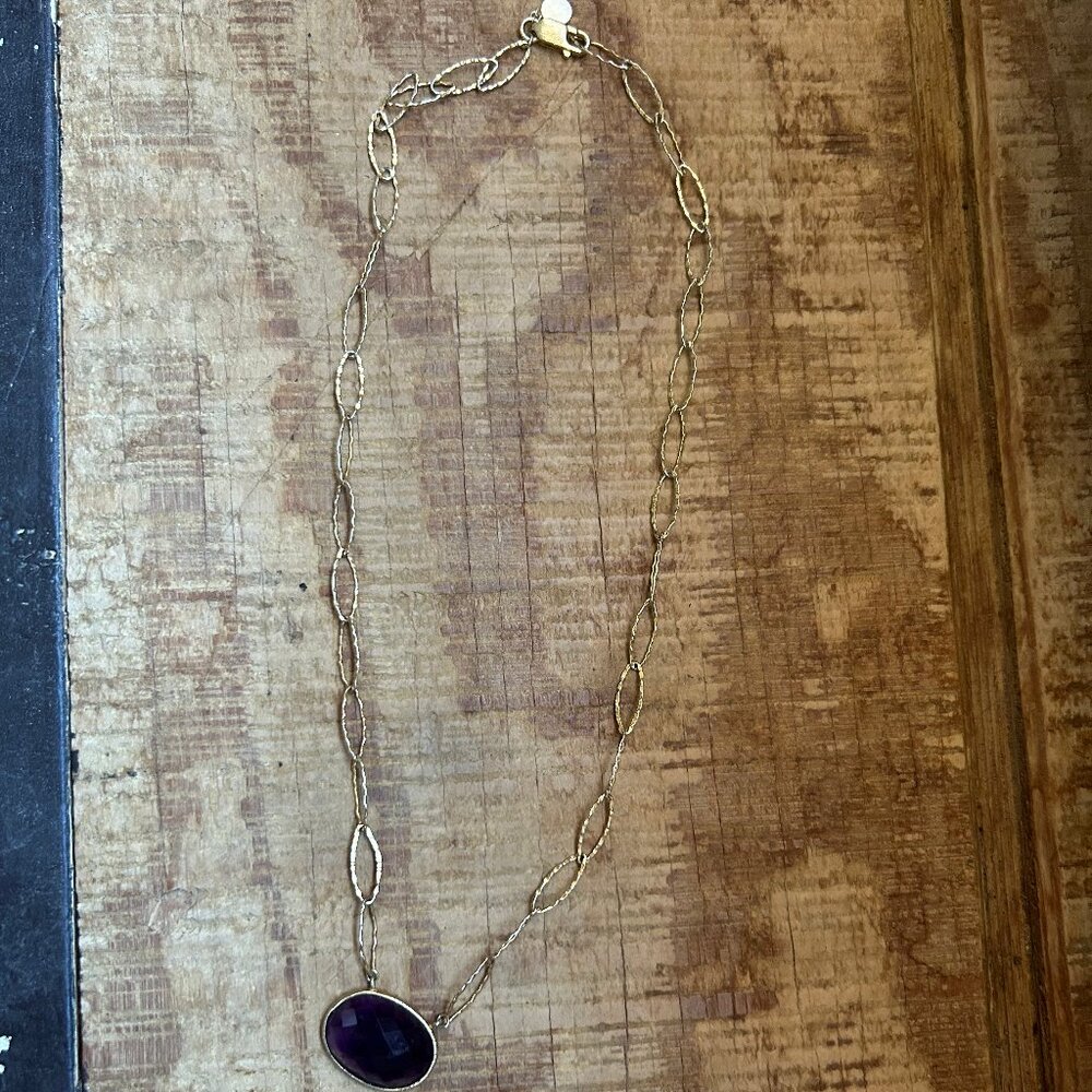 DC Jewelry Milan - Amethyst Oval Pendant Necklace